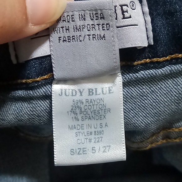 JUDY BLUE Jeans Womens  5 X 27 BLUE  SKINNY FIT Preowned Summer Winter Work Used - Picture 8 of 8